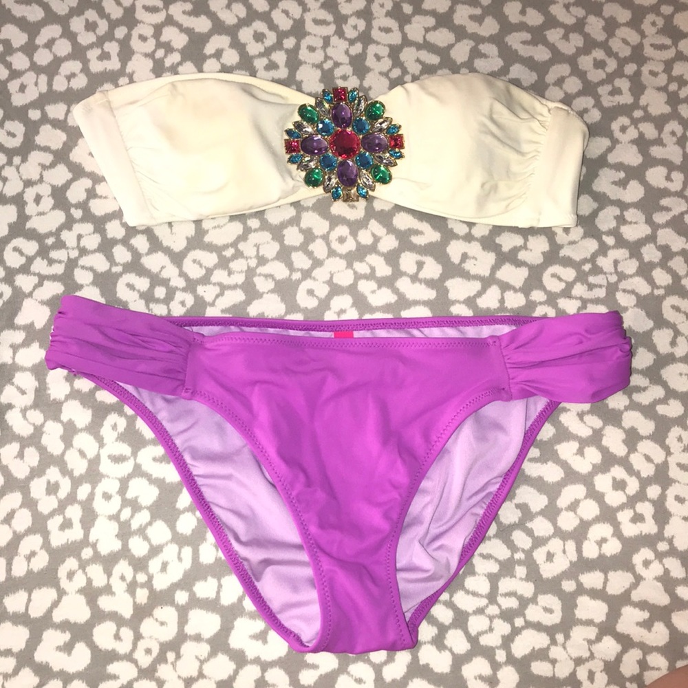 VS Pink Bandeau Bikini Set ***S top, M bottom***